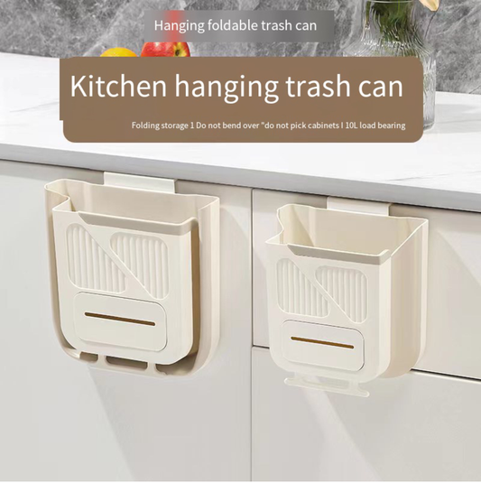 Kitchen trash can wall-mounted foldable household kitchen waste cabinet door special storage bucket bathroom toilet paper basket