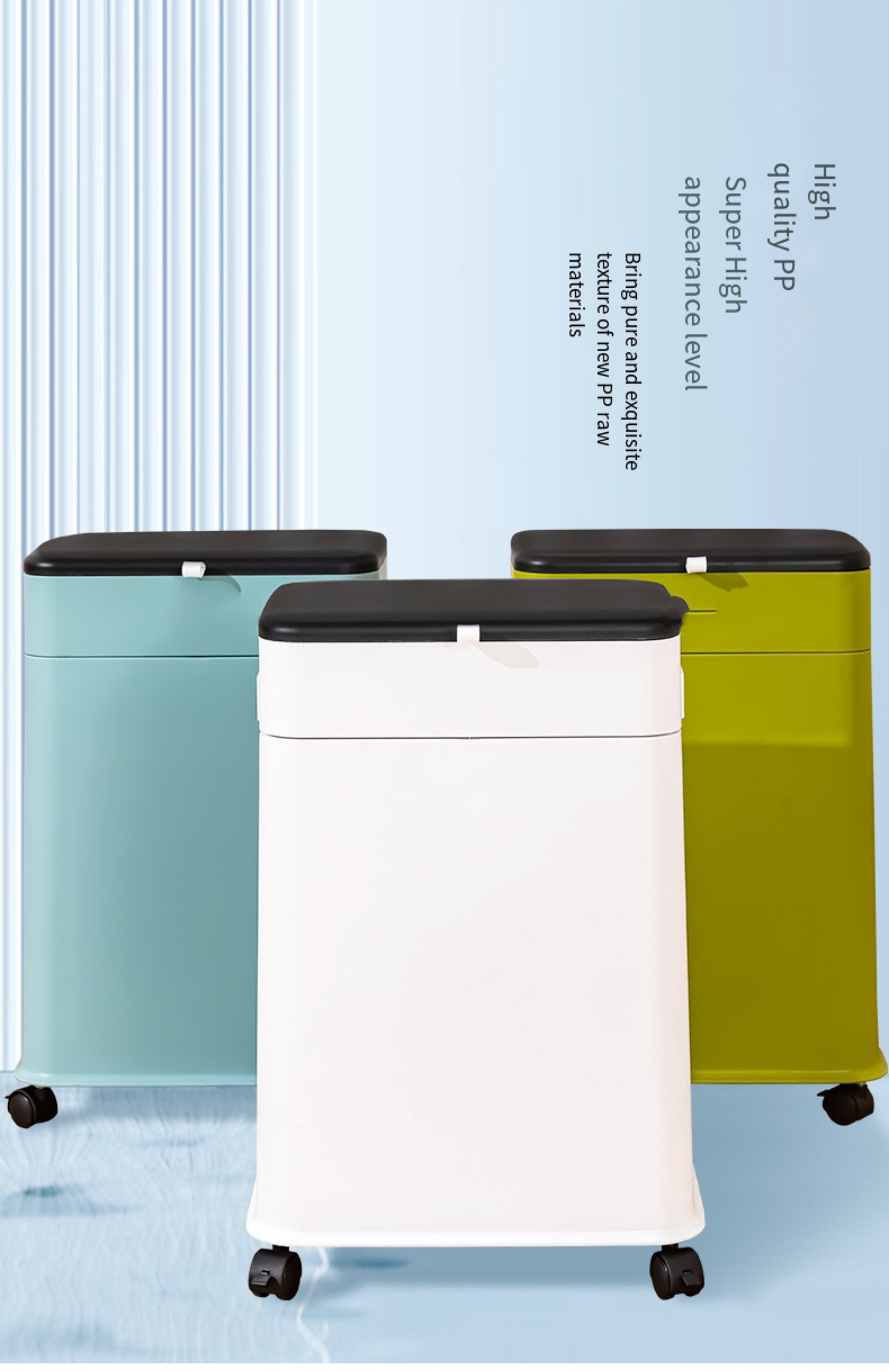 Creative square seam trash can household bathroom with brush automatic closing simple Nordic multi-specification sanitary bucket