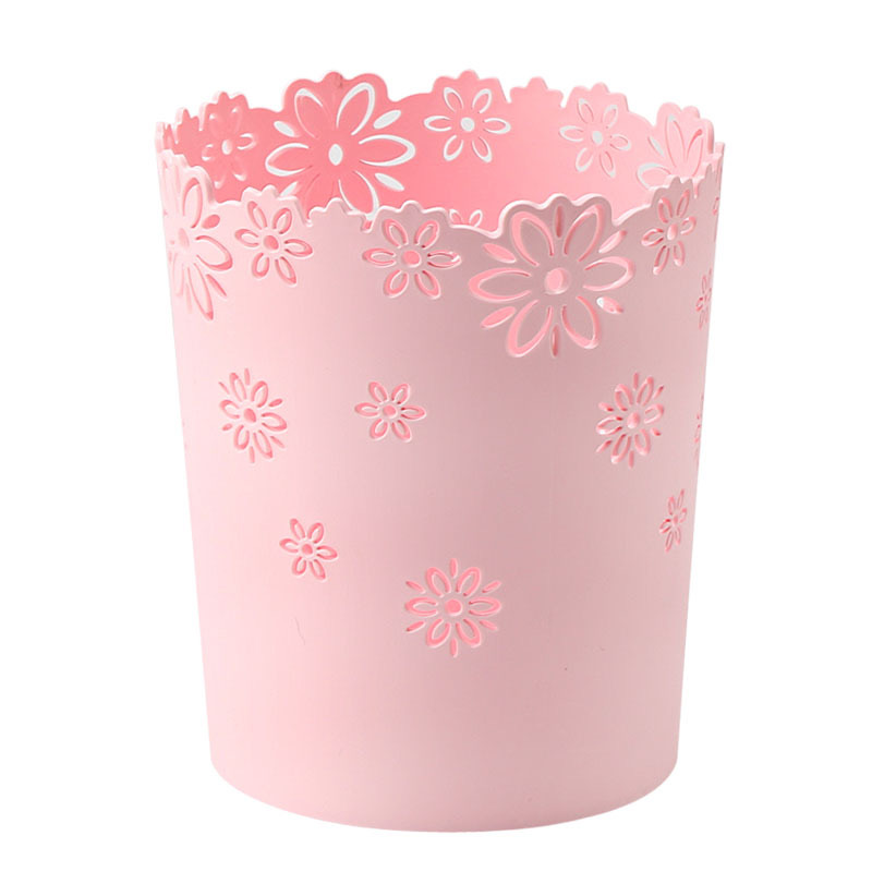 Lily round paper bin household plastic box lidless kitchen sanitary bathroom toilet large, medium and small trash cans  Material: Plastic