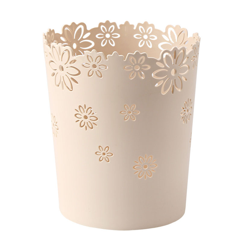 Lily round paper bin household plastic box lidless kitchen sanitary bathroom toilet large, medium and small trash cans  Material: Plastic