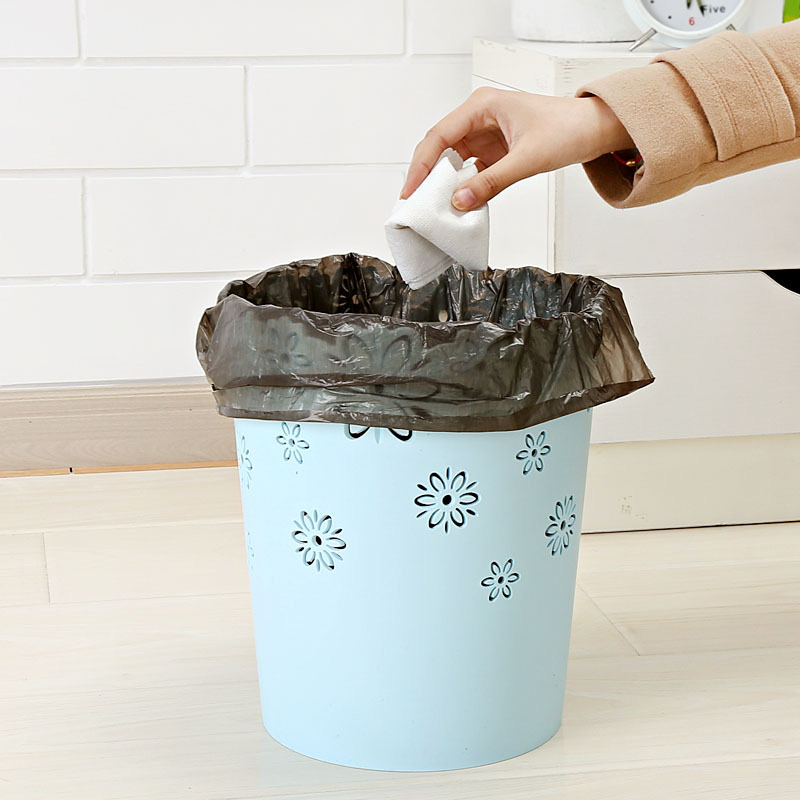 Lily round paper bin household plastic box lidless kitchen sanitary bathroom toilet large, medium and small trash cans  Material: Plastic