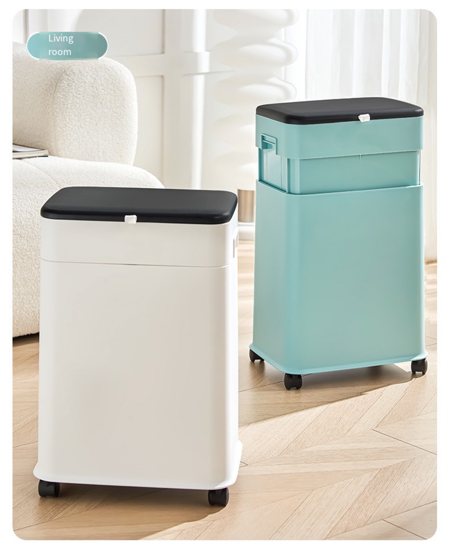 Creative square seam trash can household bathroom with brush automatic closing simple Nordic multi-specification sanitary bucket