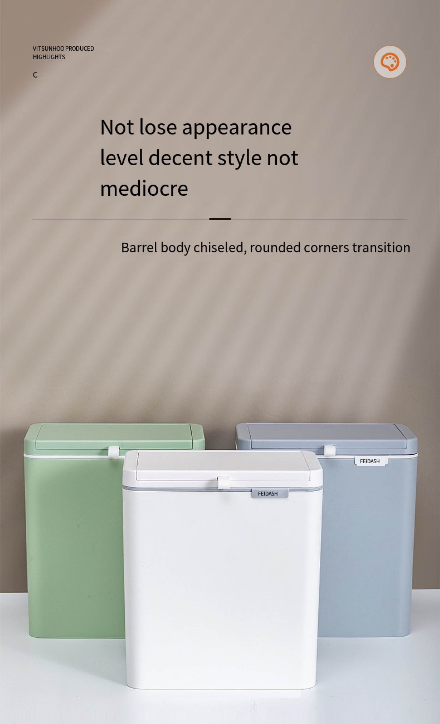 Hole-free wall-mounted trash can plastic household hanging sliding lid trash can kitchen odor-proof sanitary bucket