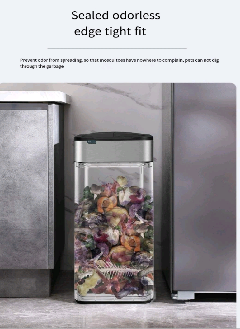 Induction automatic garbage can, stainless steel, intelligent induction garbage can open the lid without beater, a pull package, two-way open the lid.